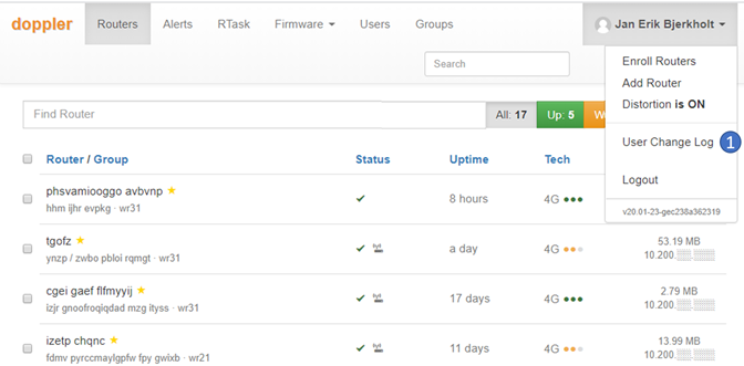 Change Log Button Screenshot